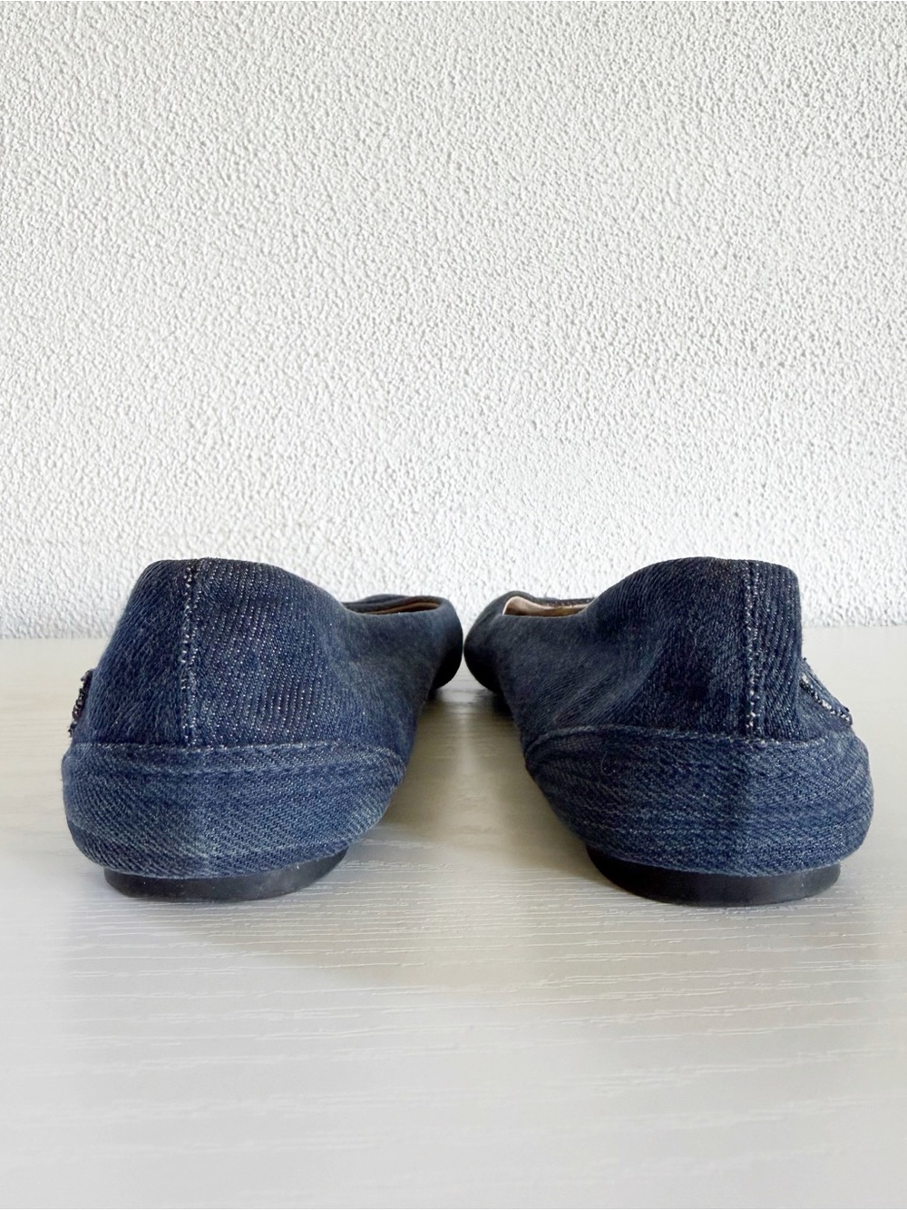 Chanel Blue Denim Cap Toe Ballet Flats Embroidered CC Logo EU 37 US 7 - Picture 6 of 12